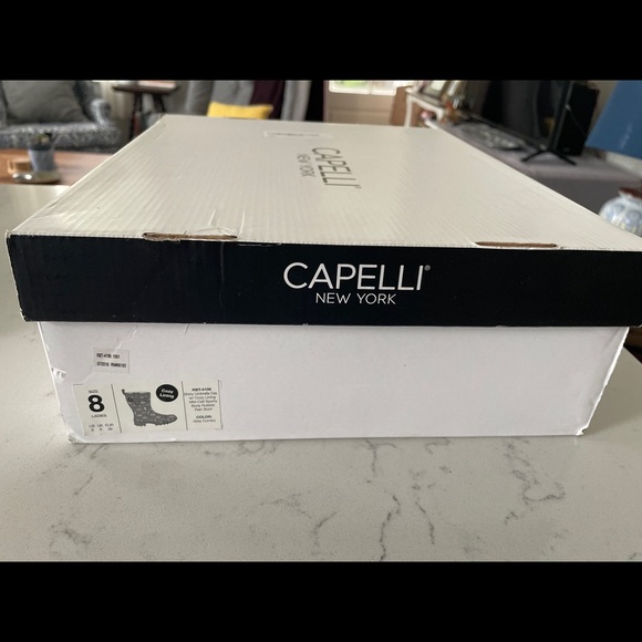 NEW Capelli "Shiny Umbrella Day" mid-calf rubber Rain Boot w/ cozy lining Size 8 - Picture 11 of 11
